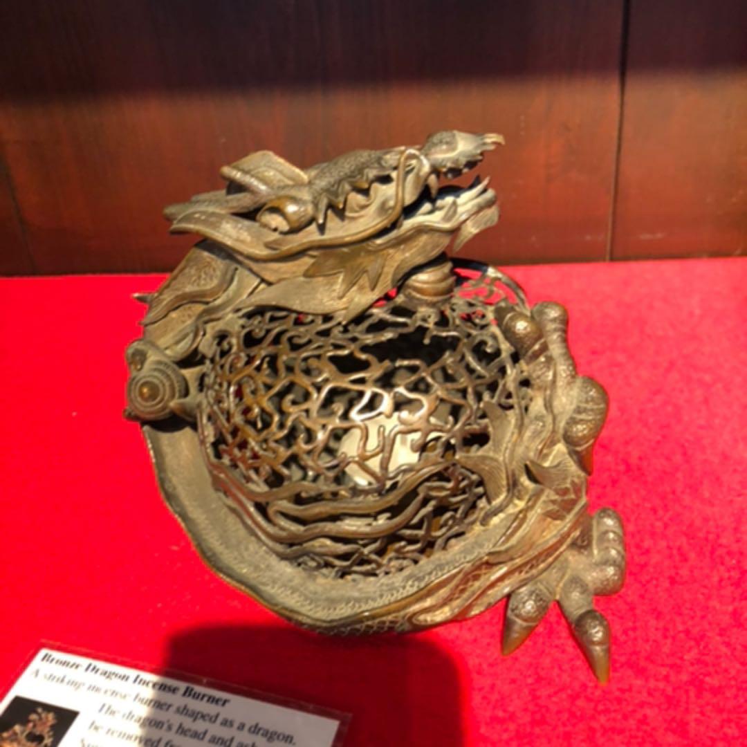 古銅　龍香炉