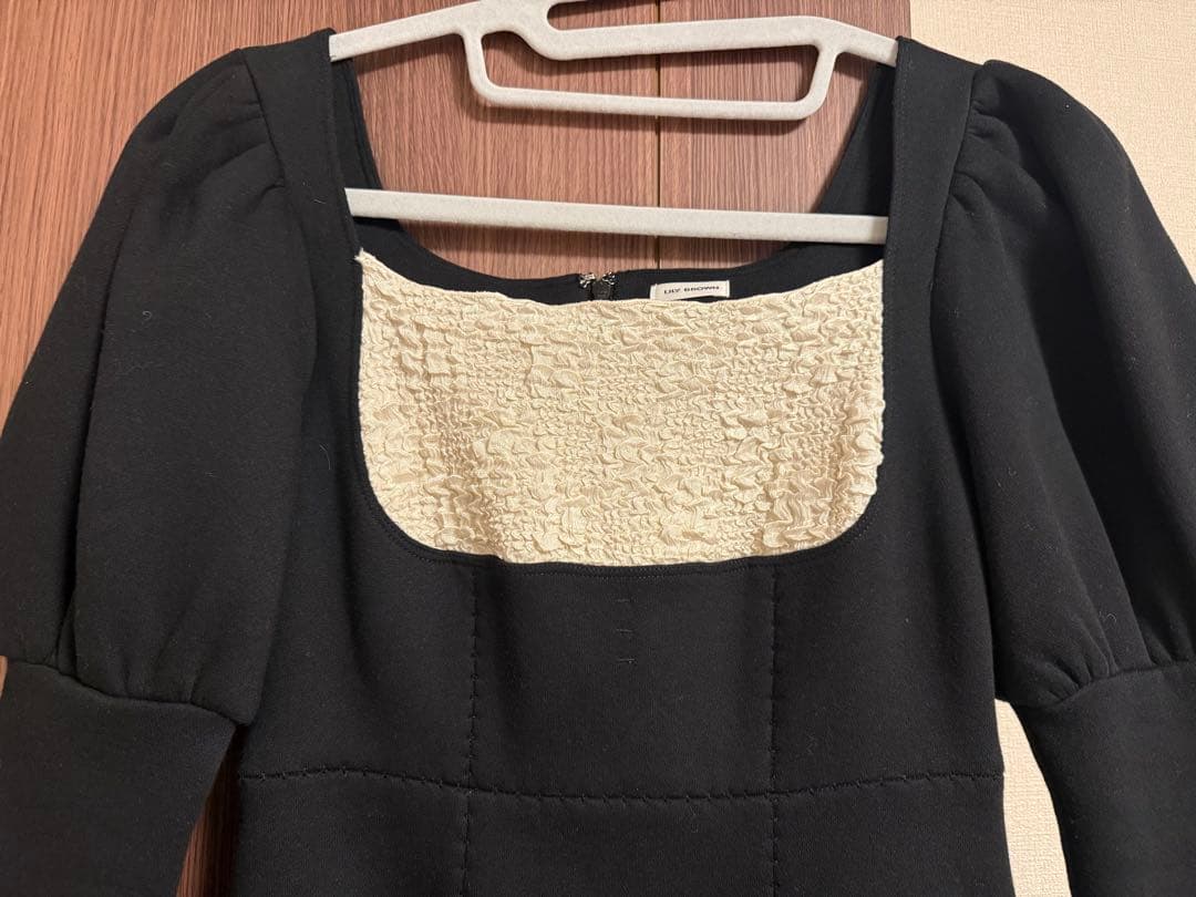 【新品未使用タグ付】 リリーブラウン ロココ調スウェットミニワンピース