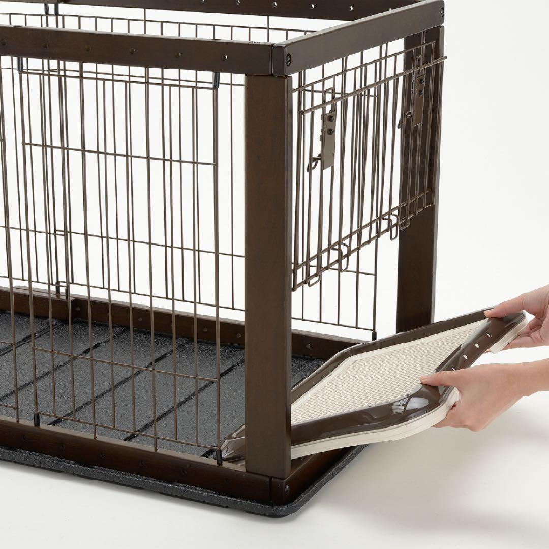 【未使用】Richell リッチェル 木製スライドペットサークル ワイド