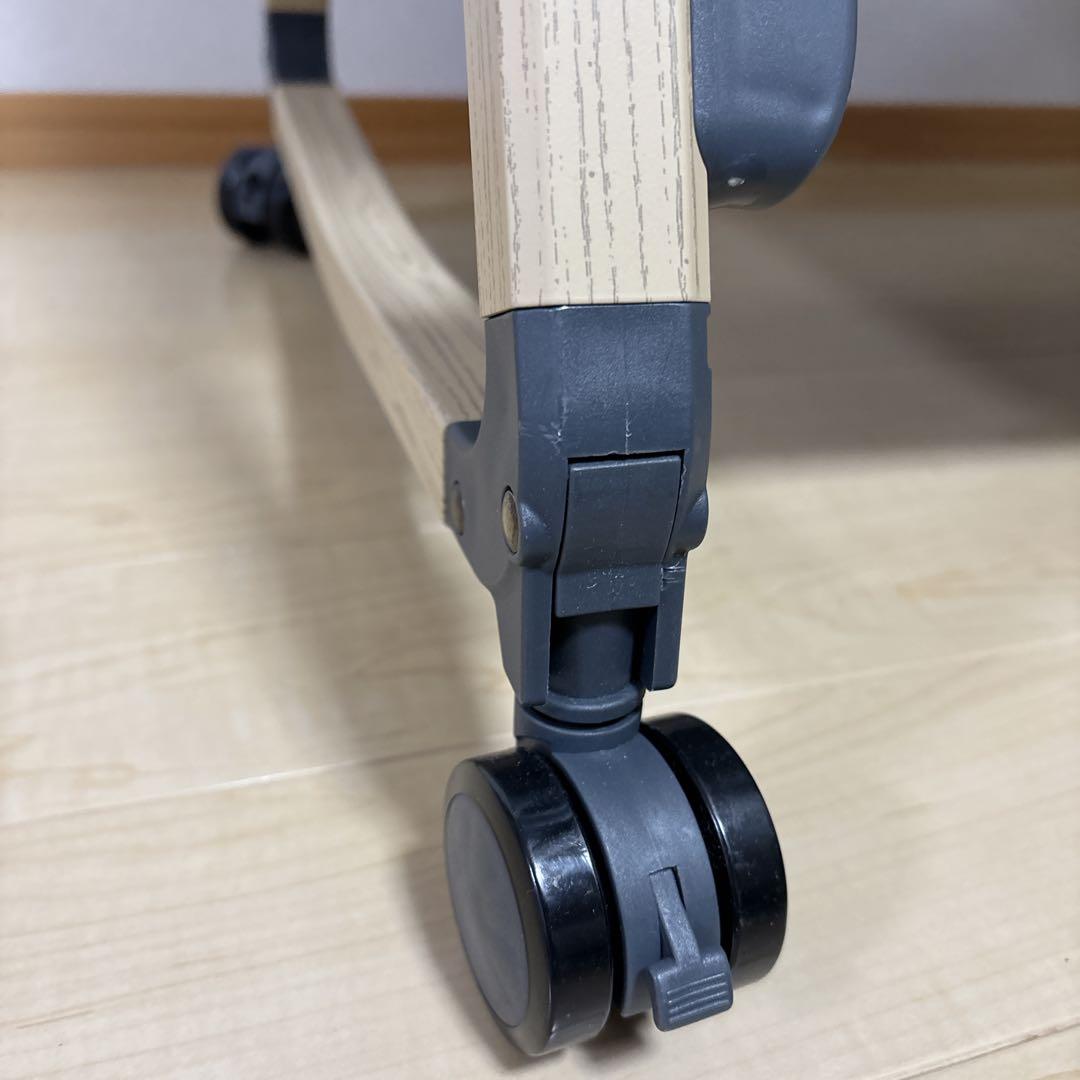 HZDMJ ベビーベッド グレー 蚊帳付 キャスター 固定ベルト付