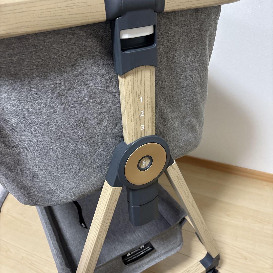 HZDMJ ベビーベッド グレー 蚊帳付 キャスター 固定ベルト付