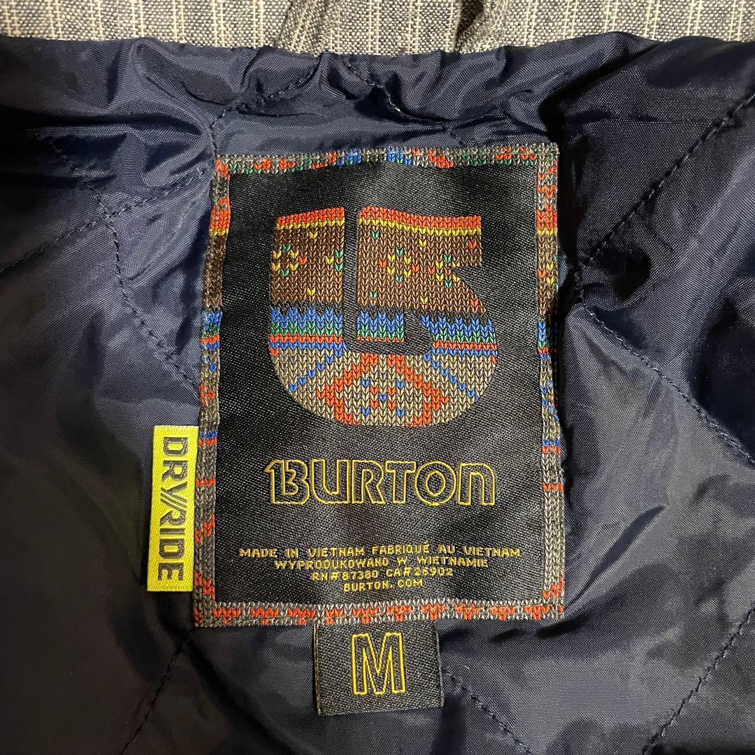 Burtonバートンスキーウェアスノーボードジャケットパーカーフード付灰色グレー