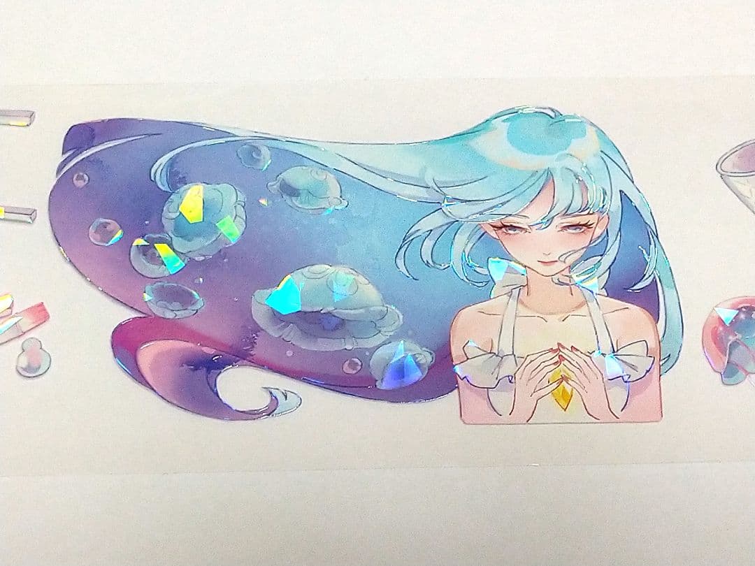 J1086＃海洋少女(贝壳光)LAPUTA切り売り海外人物マステ女の子