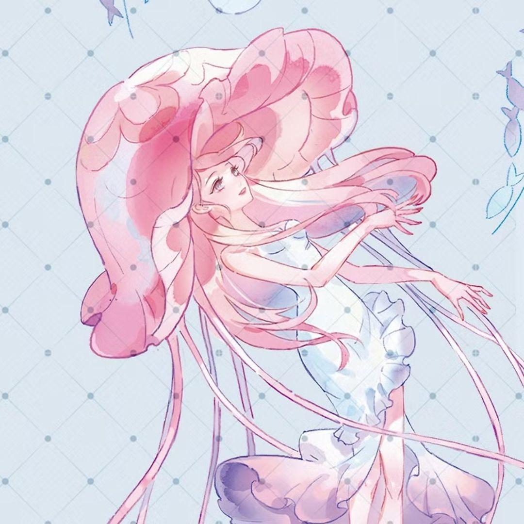 J1086＃海洋少女(贝壳光)LAPUTA切り売り海外人物マステ女の子