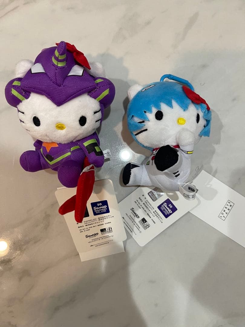 エヴァ　ハローキティ　トイキーホルダー　レイ　初号機　セット