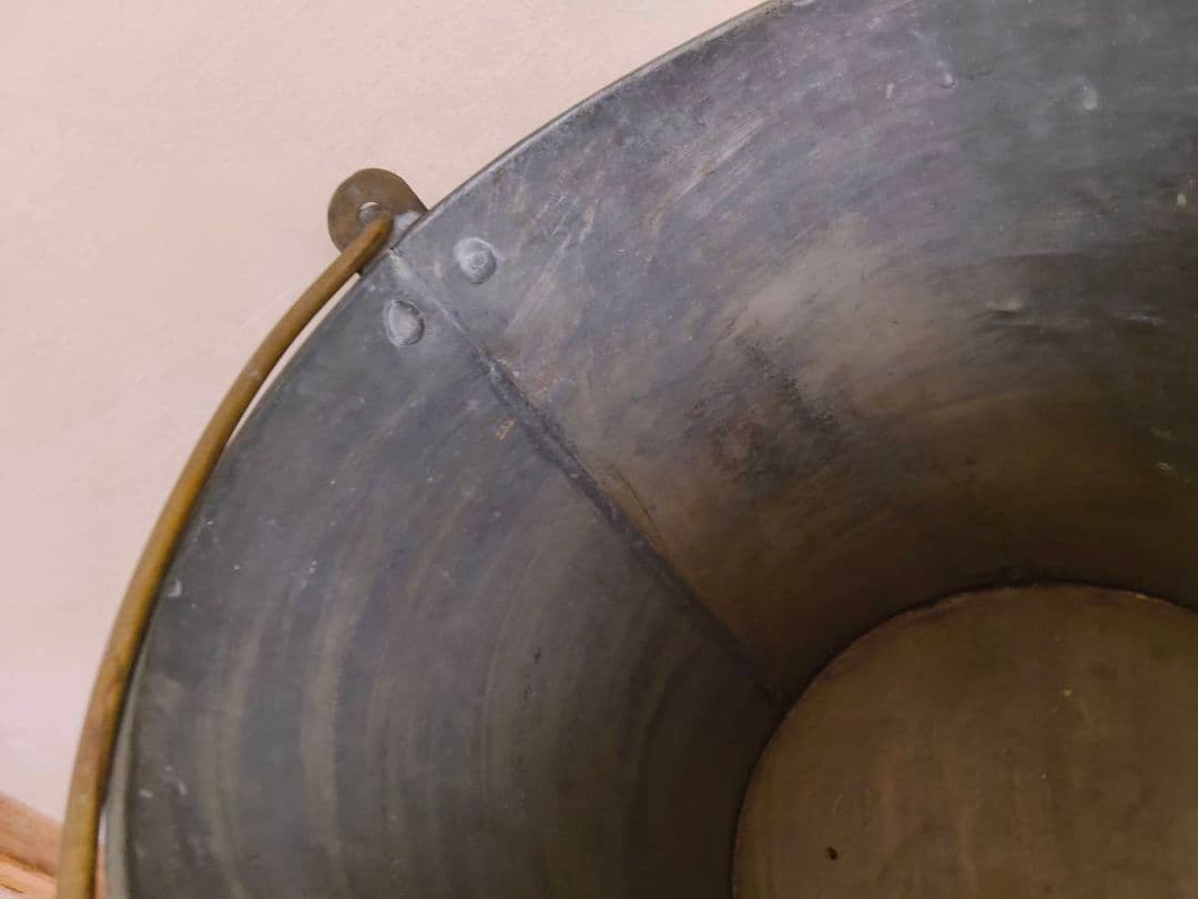 ★古い銅バケツ　シャビー　インダストリアル　昭和レトロ　古道具　アンティーク