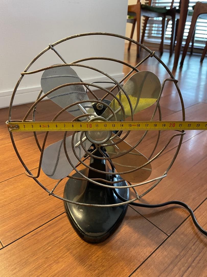 ヴィンテージ 卓上扇風機 3枚羽根 黒