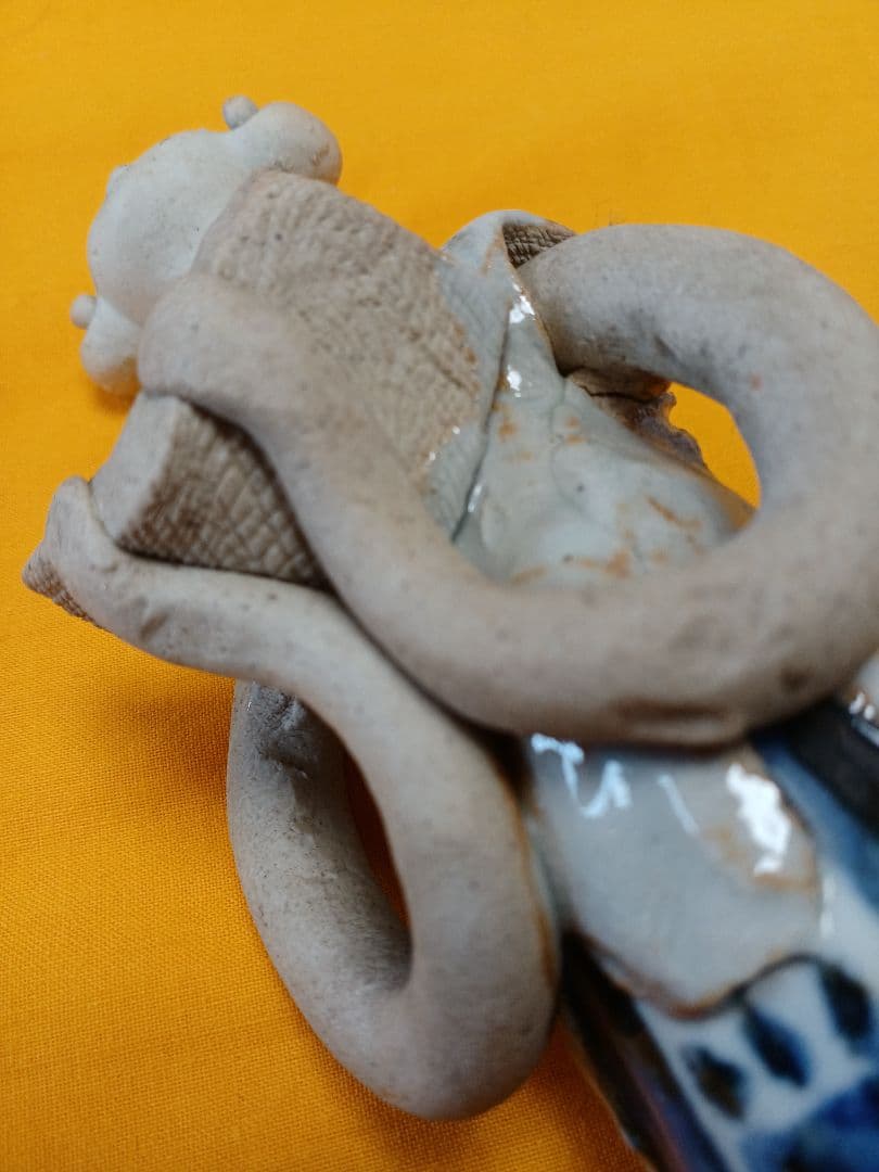 砥部焼　森元青芳　陶器人形