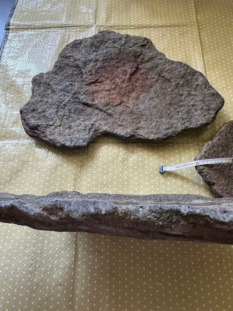 鞍馬石？　大き目の盆栽鉢　3枚セット