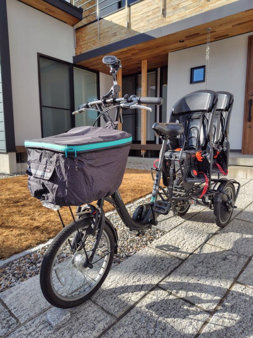 【Yur】ふたごじてんしゃ いしころくろ 専用レインカバー付き