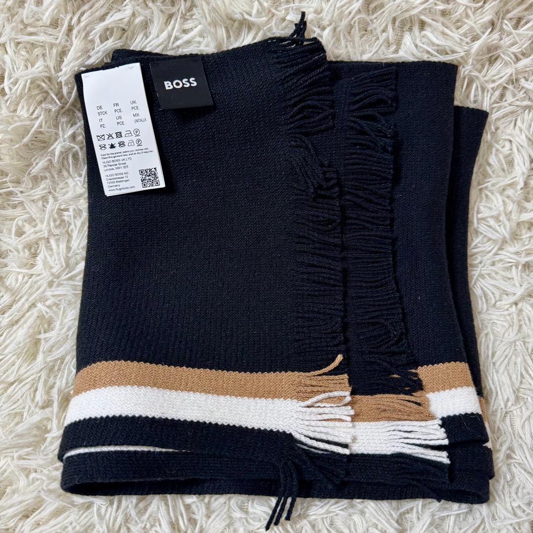 【美品 現行】ヒューゴボス　マフラー　ニット帽　セット