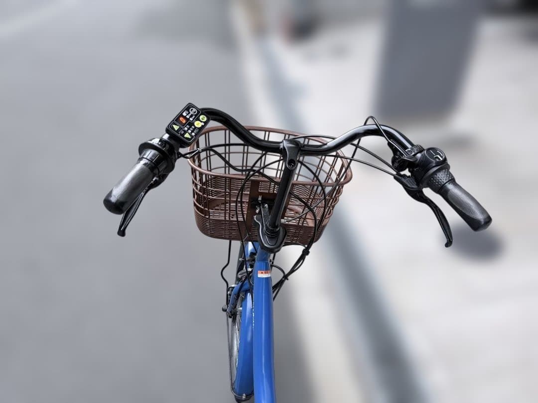 大阪府　子供乗せ　ヤマハ　電動アシスト自転車 チャイルドシート付き 青