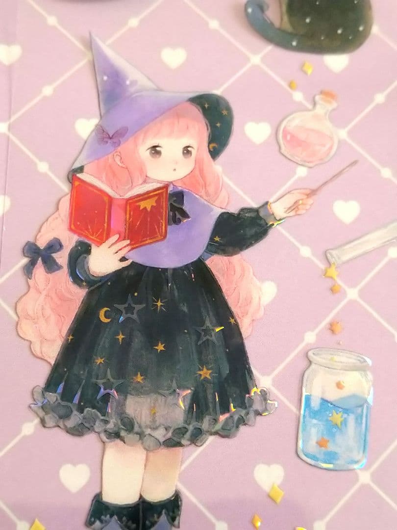 ✩のこり２✩J784▶甜妹魔法师(贝壳光)欣甜切り売り海外人物マステ女の子苜暖