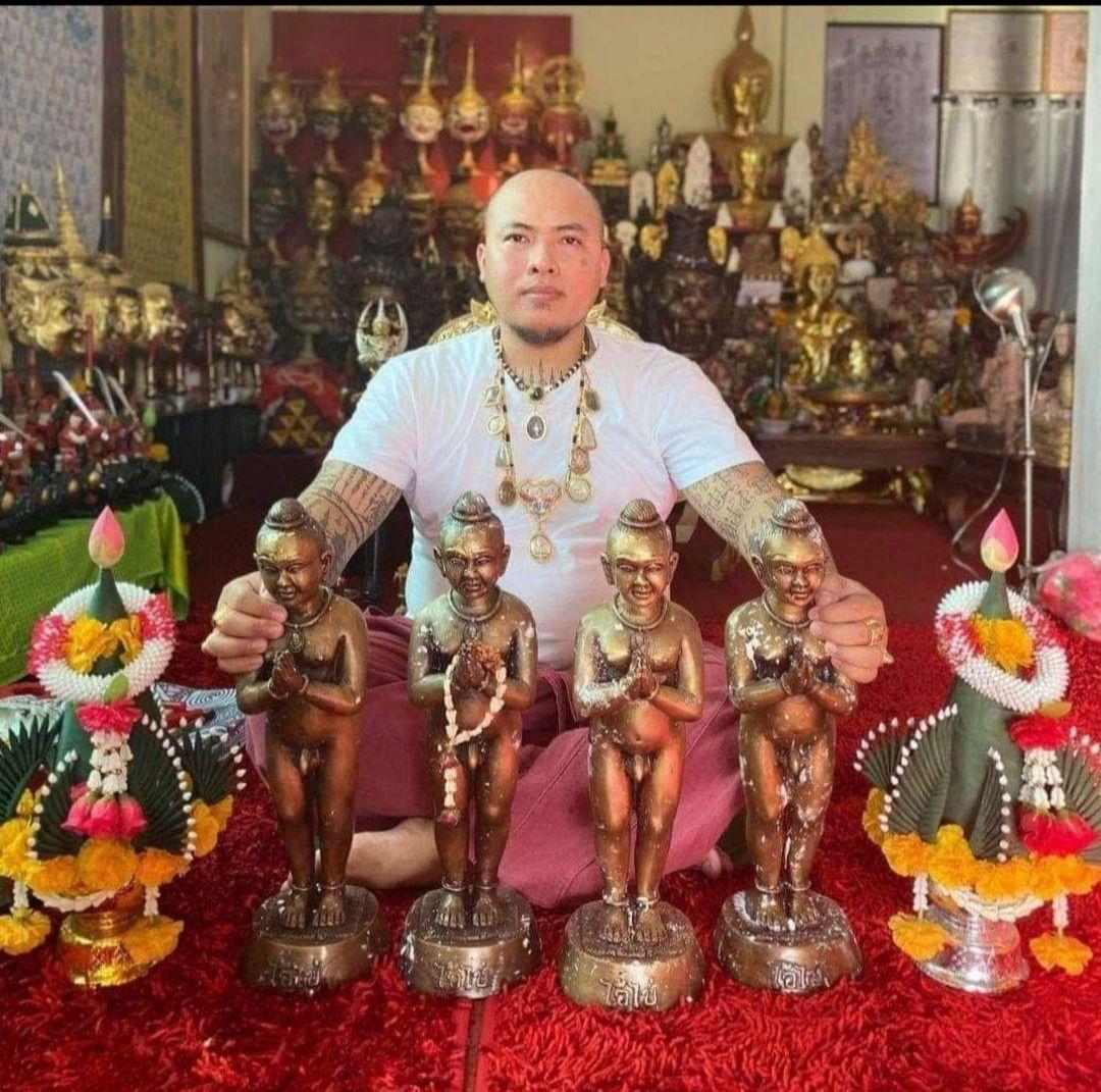 プラクルアン　お守り　招福童子クマーントーンルックロック　　幸運　金運　富　愛