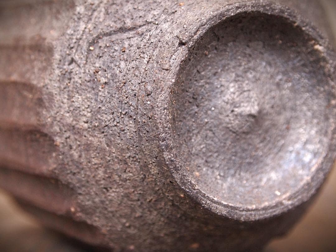 希少作★中里隆★焼き締めしのぎ文湯のみ★栞