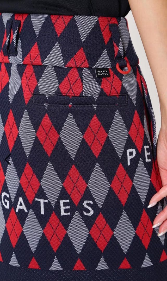 新品☺︎パーリーゲイツ アーガイル ジャガード ミニスカート 0⛳️定価28600円