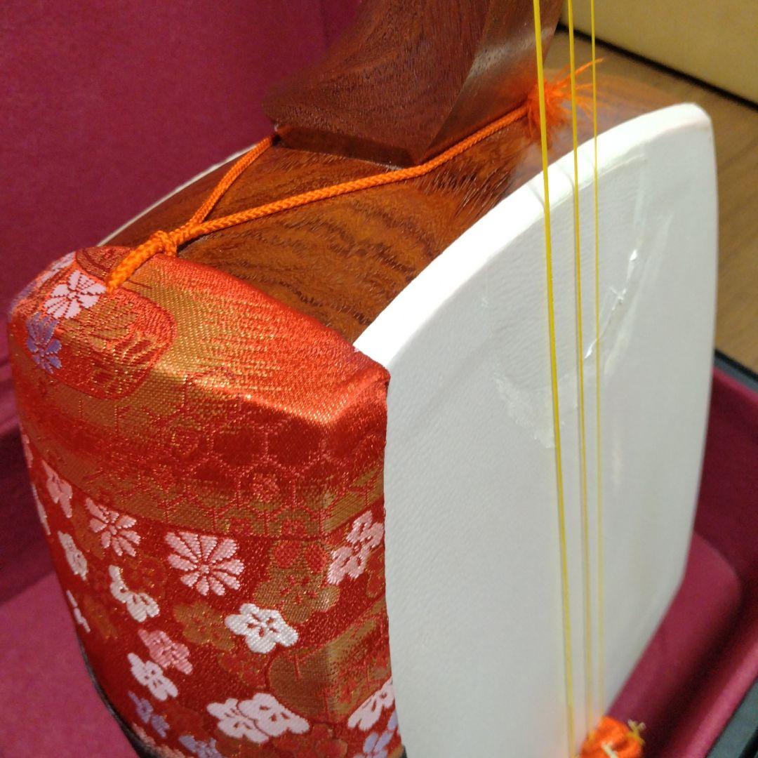 長唄三味線 花梨 細棹 初心者セット 破れなし すぐ練習可