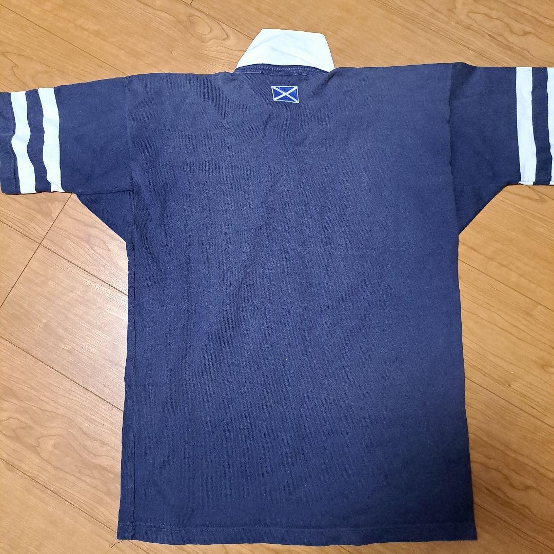スコットランド ラガーシャツ Mサイズ ネイビー