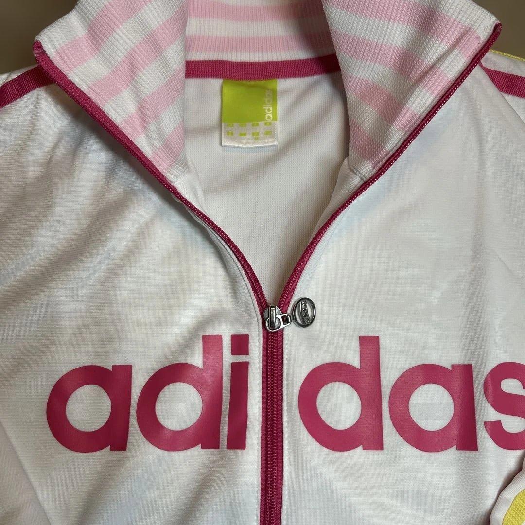 adidas ジャージ上下セット ホワイト ストライプ