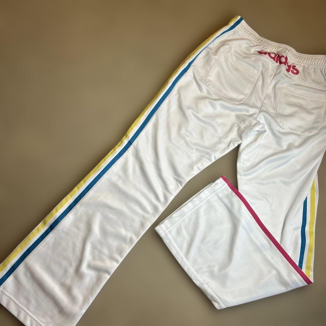 adidas ジャージ上下セット ホワイト ストライプ