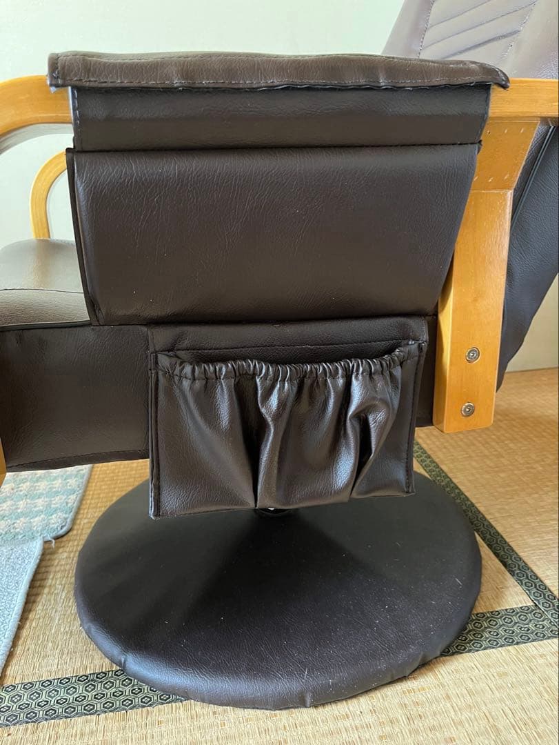 回転式リクライニングチェア　ブラウン