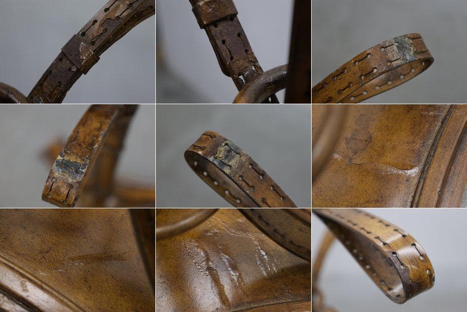 アイアン レザーベルト風 コートスタンド ハンガーラック 服 収納 ヴィンテージ