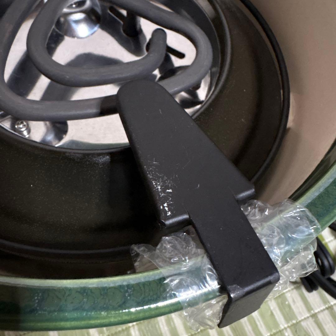 野々田 丸型 織部 H605 シーズヒーター 茶道具　茶道　電熱器 卓上火鉢