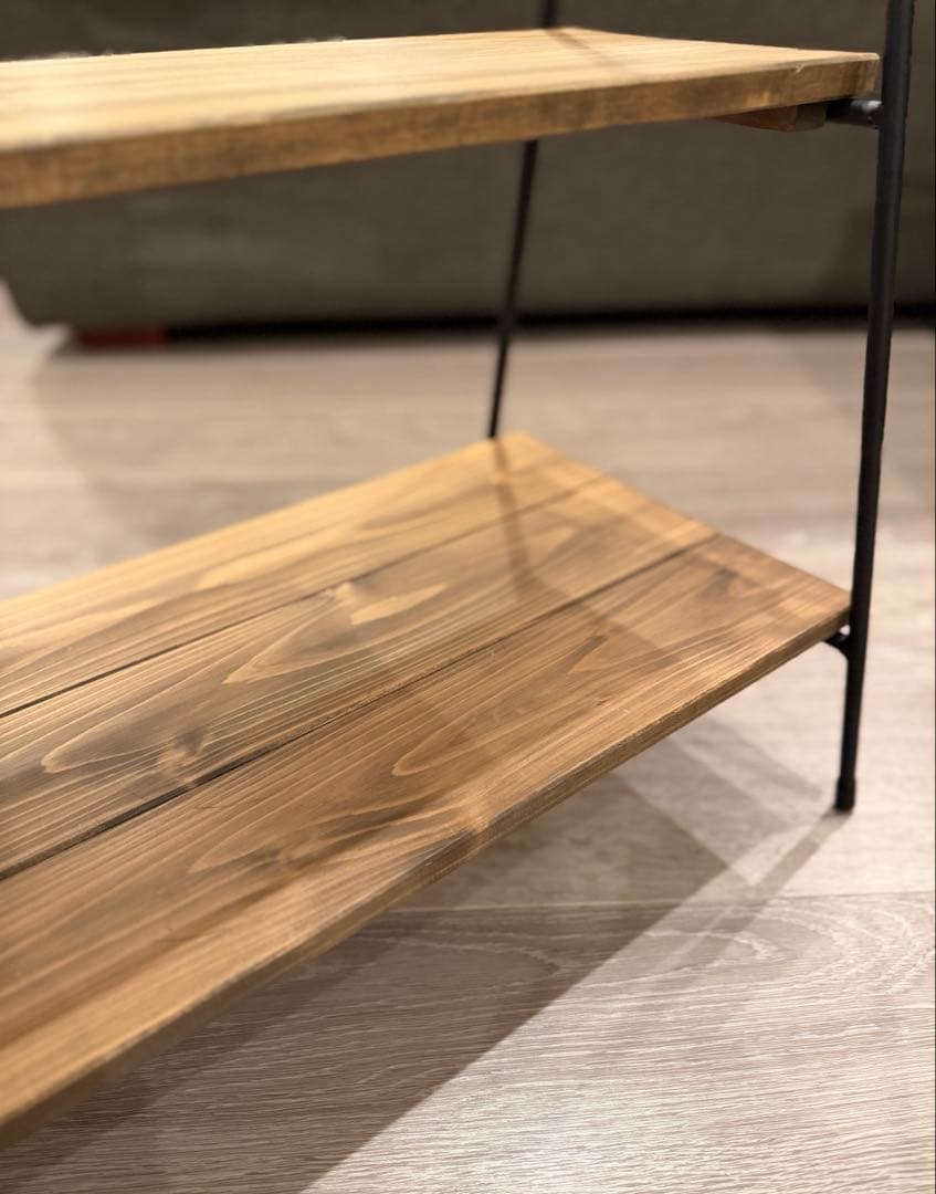 アイアン工房　アイアンテーブル ハンガーラック 収納3点セット IGTテーブル