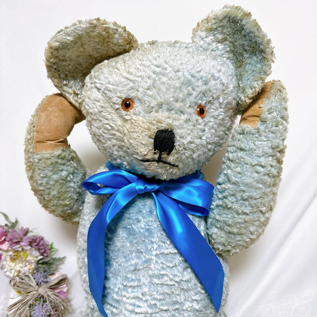 2/18 チャーリー様　✨レア✨❤️特大❤️ブルーのアンティークベア