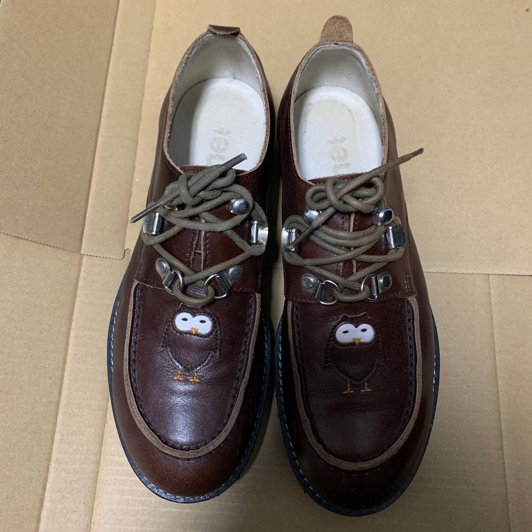 Ne-net フクロウ　ホーホーブーツ　レザーシューズ