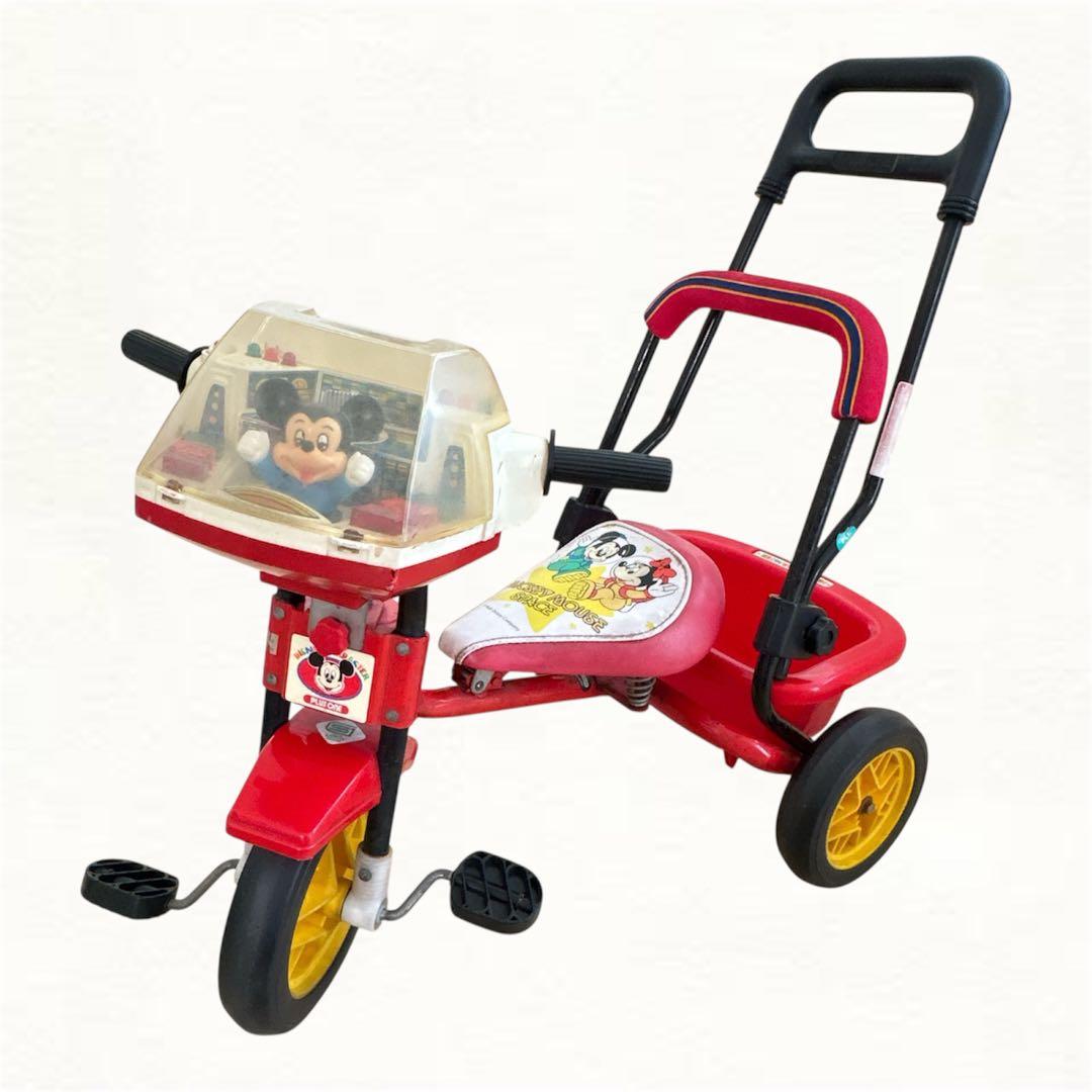 【来月に処分予定】Disney ディズニー　昭和平成レトロ音楽が鳴る子供用三輪車