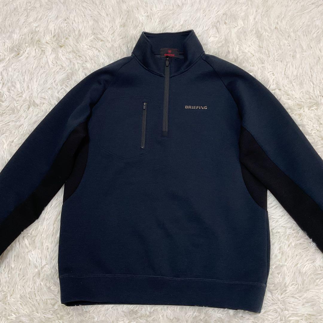 BRIEFING ハーフジップ スウェット 3Dロゴ ネイビー Mサイズ