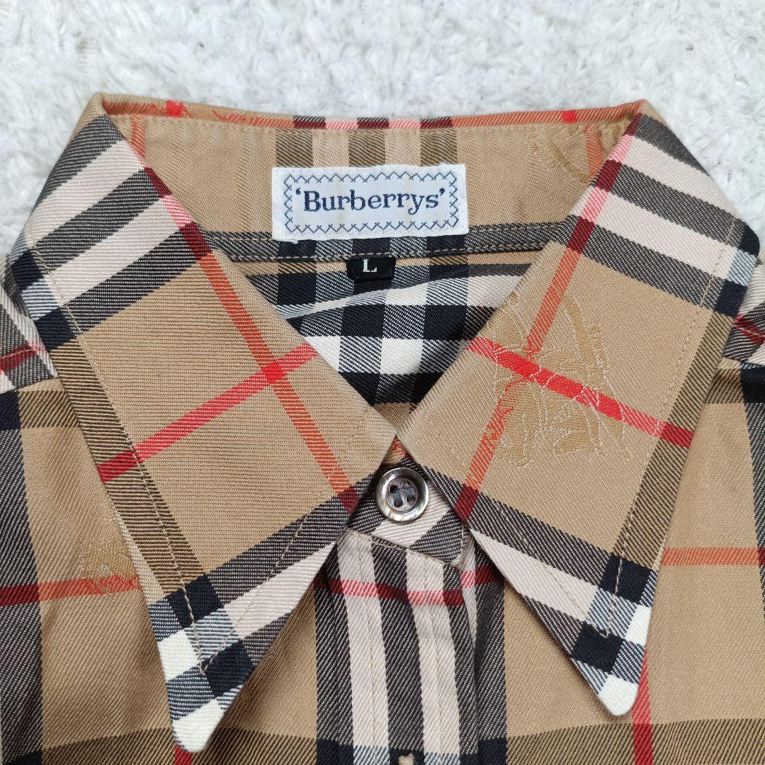 美品✨バーバリー　ノバチェック　全面シャドーホース　長袖ドレスシャツ L