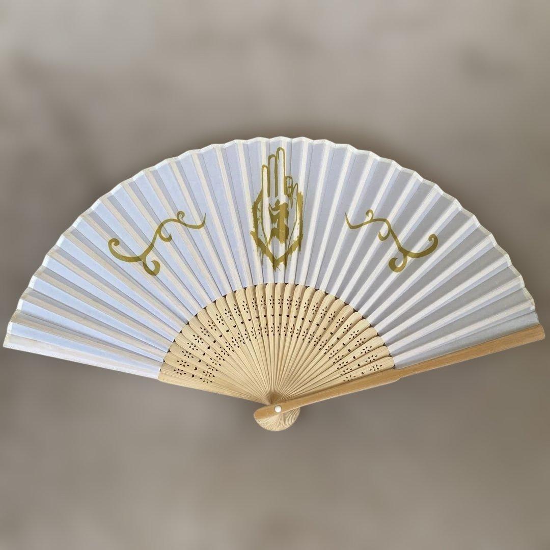 即日発送★限定特価★-真天地開闢集団-ジグザグ　除霊扇子　白　六代目命様