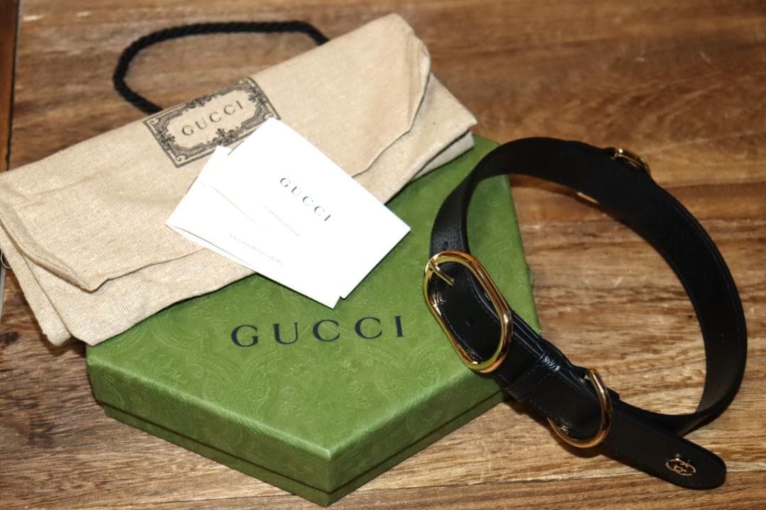新品 GUCCI ペットコレクション インターロッキングG 首輪 (XL)　Ⓗ