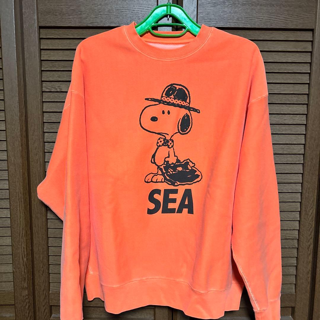 WIND AND SEA スヌーピー トレーナー オレンジ