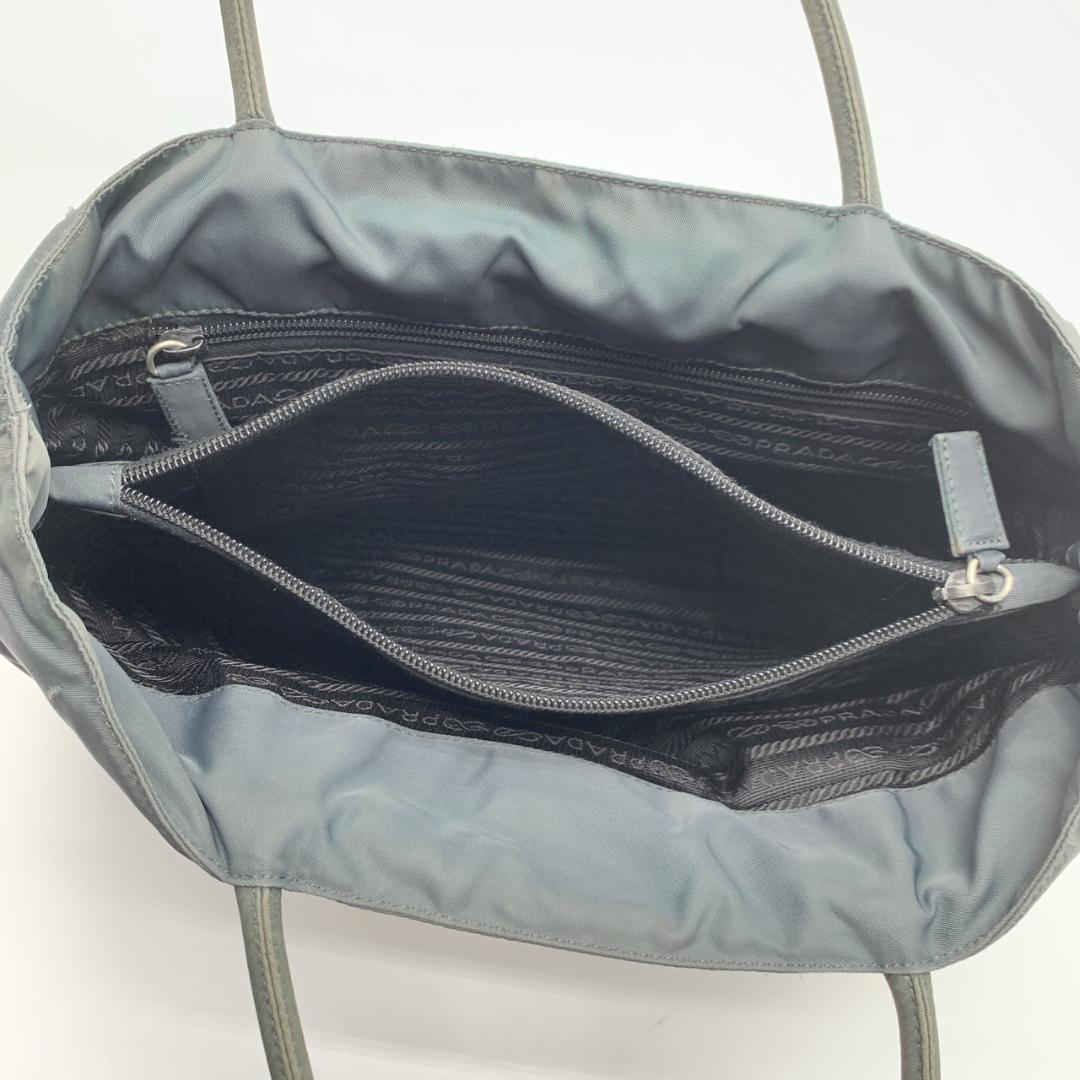 プラダ テスートナイロン トート ハンドバッグ チャコールグレー ブラック 黒