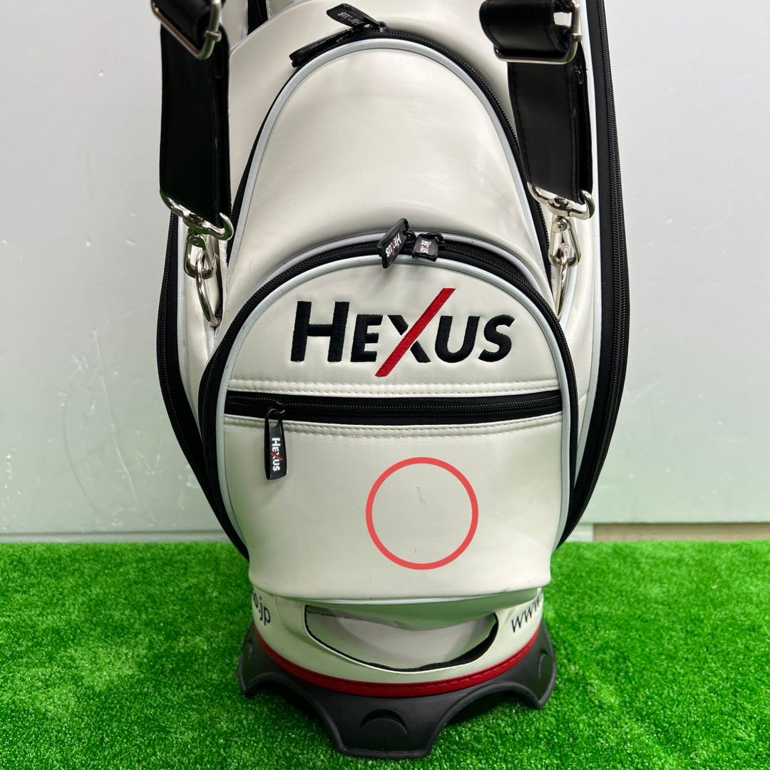 HEXUS ポーチ付き　ゴルフバック　ヘクサス　ホワイト　メンズ　9インチ