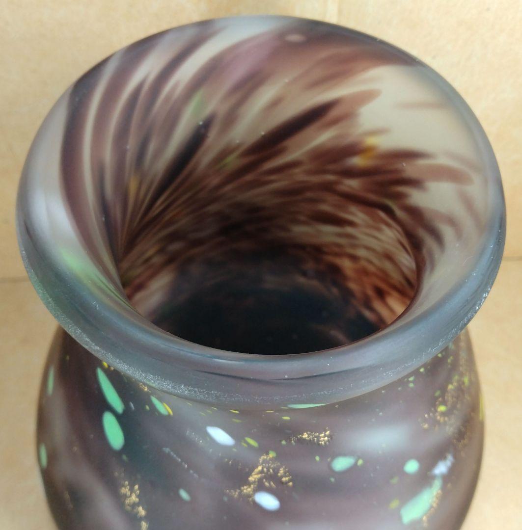 【本物保証】藤田喬平 手吹 紫金彩(花瓶) 共箱 希少作品