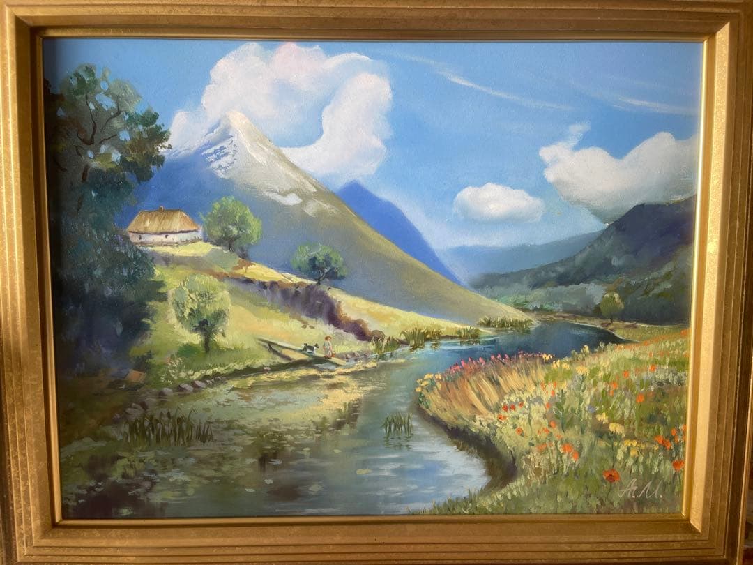 油絵　カルパティア山脈 支援のため、この絵を販売する。