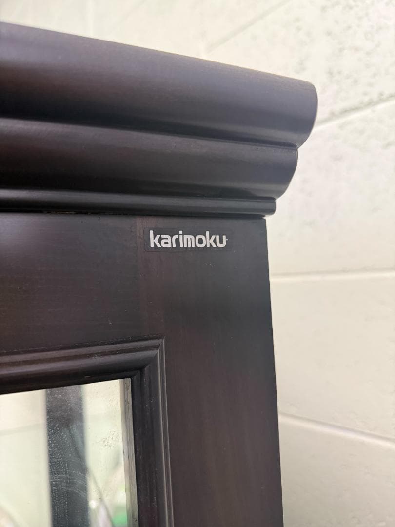 Karimoku ダークブラウン ガラスキャビネット 248