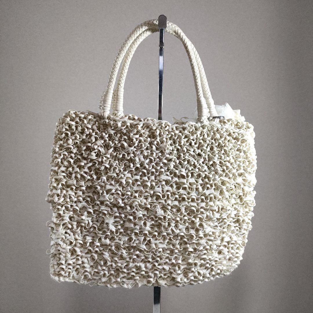 あ　超美品　アンテプリマ　ワイヤーバッグ　ハンドバッグ　白　ホワイト