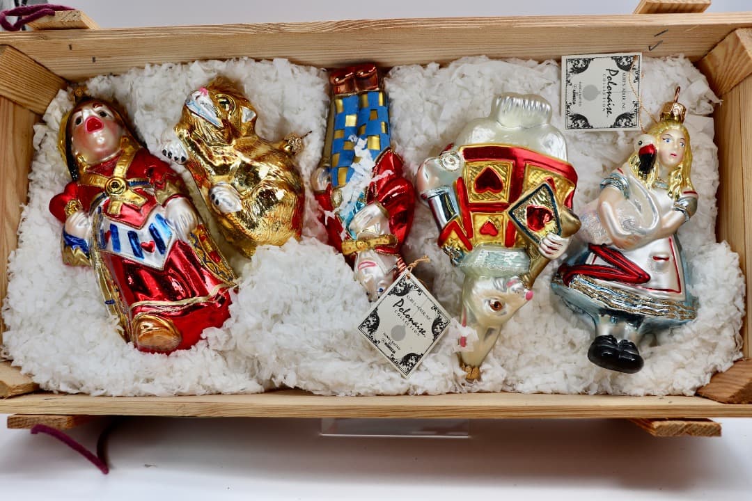 アリス・イン・ワンダーランドとスヌーピー ガラス２セットPOLAND製