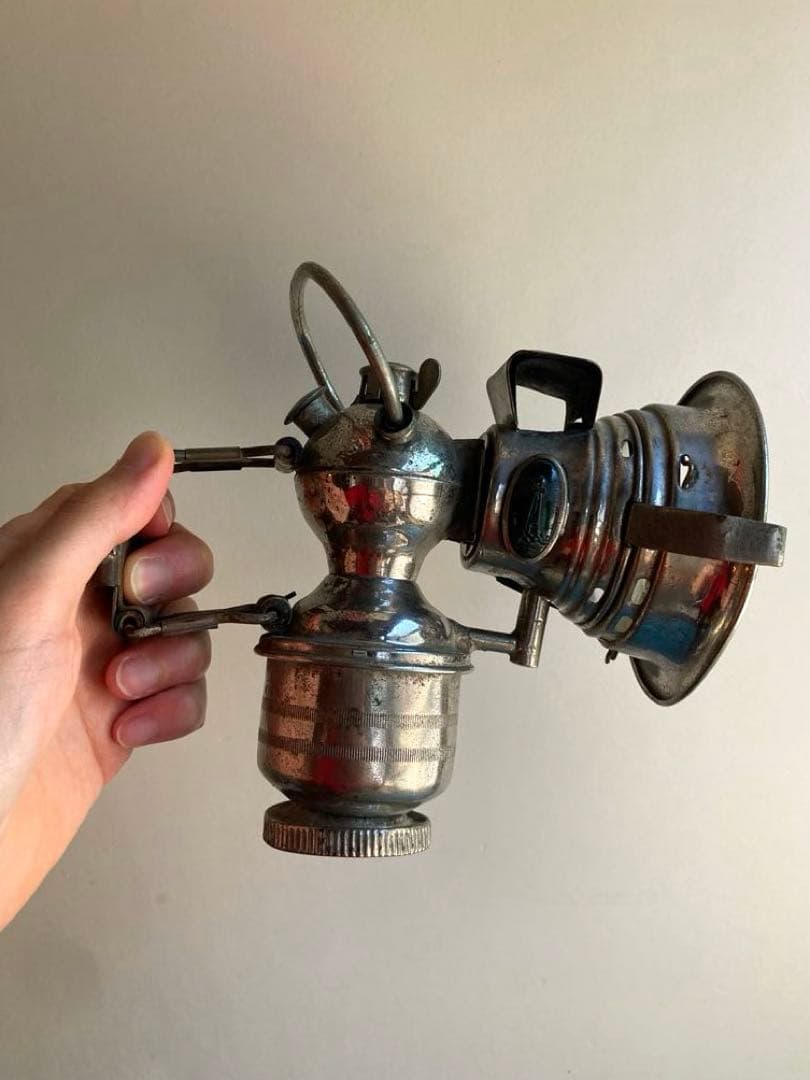 古道具　戦前　カーバイトランプ　アセチレンランプ　自転車用