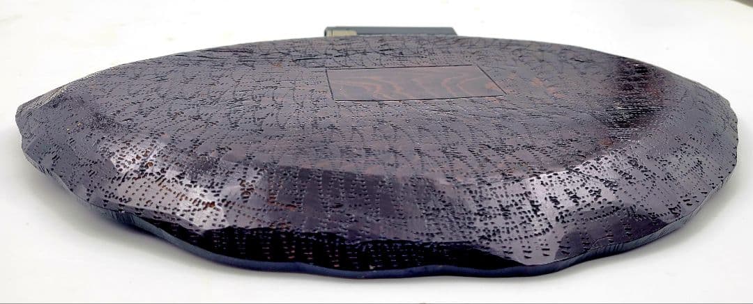 煎茶道具　時代物　葉盆　唐木　鉄刀木(たがやさん)　箱無　骨董品、美術品