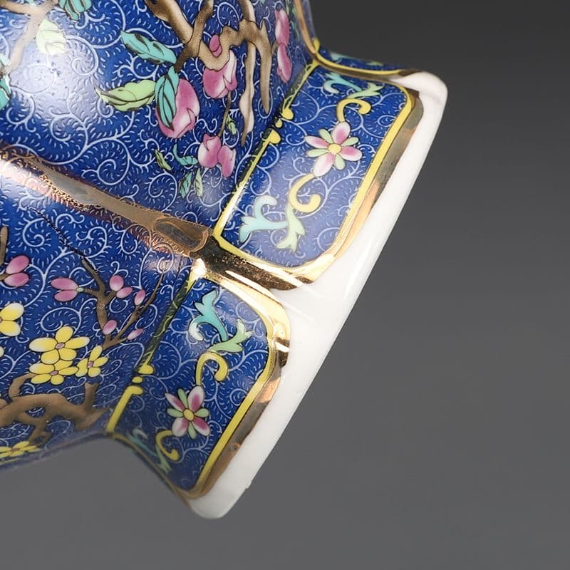 乾隆磁器琺瑯彩花果紋花口瓶 景徳鎮 陶磁器 装飾品 現代工芸品 美術品 置物