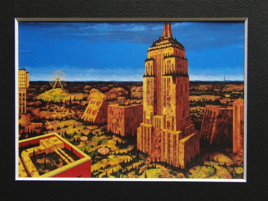 生駒 泰充、「故郷遠望」、希少な額装用画集より、新品高級額装付、状態良好