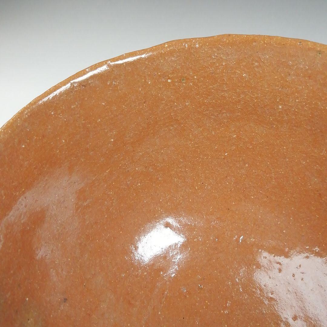 Ｗ５９　茶碗　『加賀楽　赤茶碗』『夢香山々荘　岩田正比古 作』　共箱　茶道具