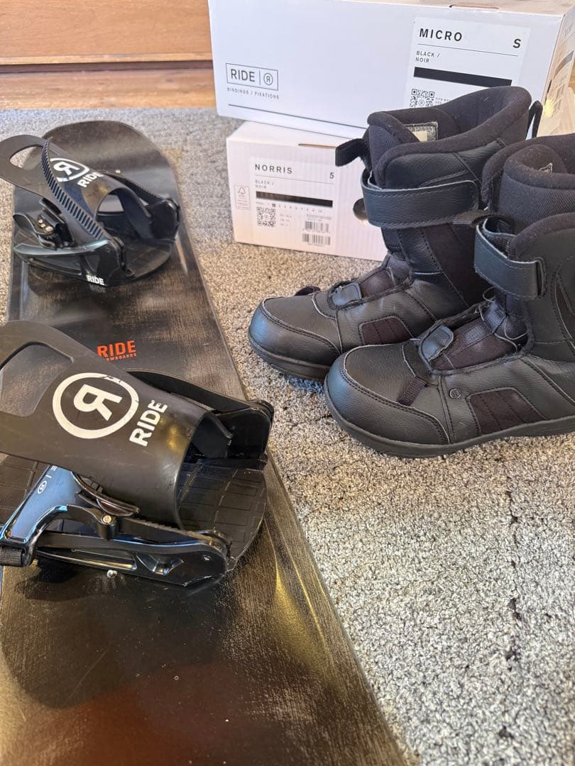 RIDE 130cm 3点スノーボードセット　 ケース付き