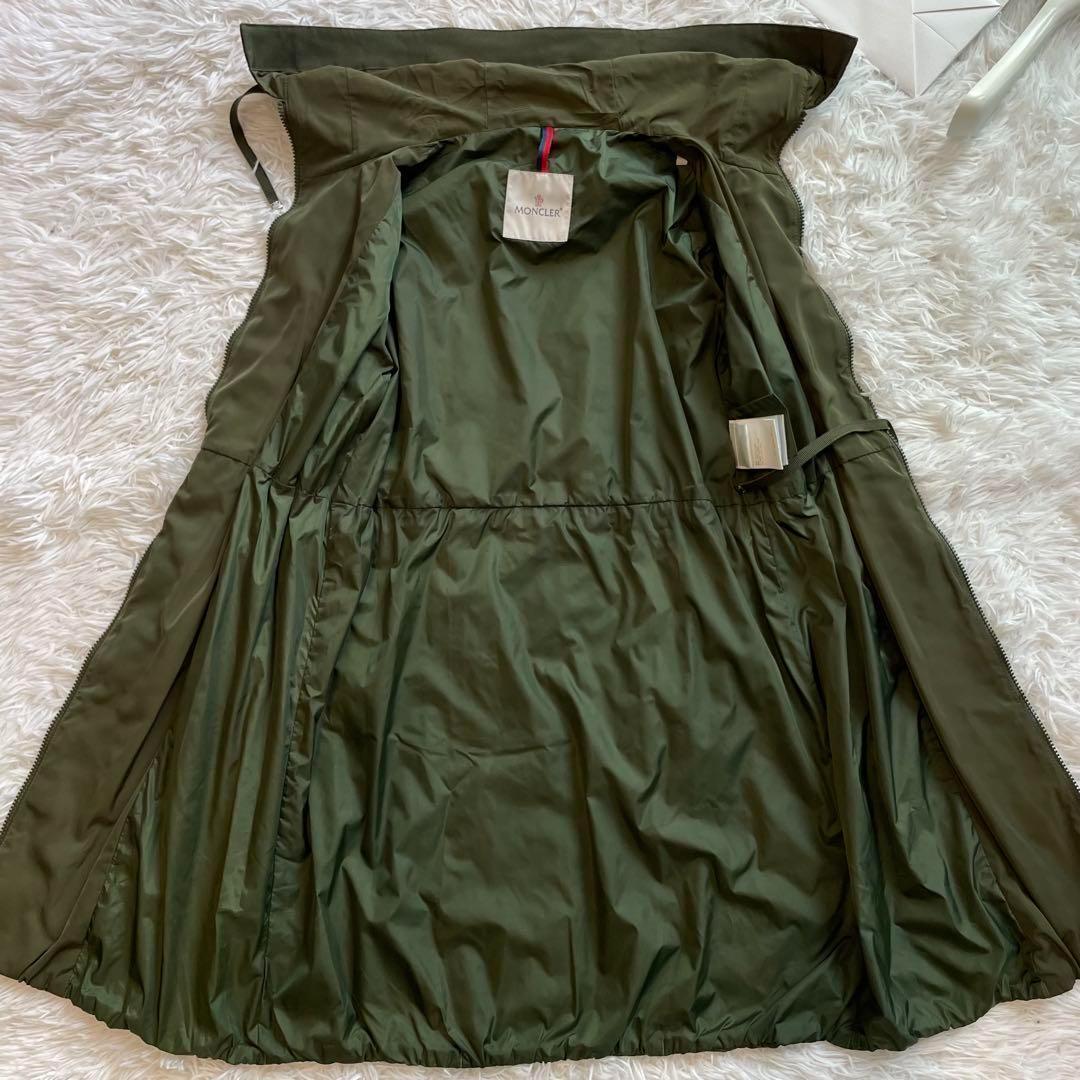 美品・鑑定済★モンクレール　TUILE モッズコート　レディース　カーキ　0